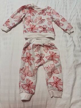 Pink Bow Print Baby Pants
